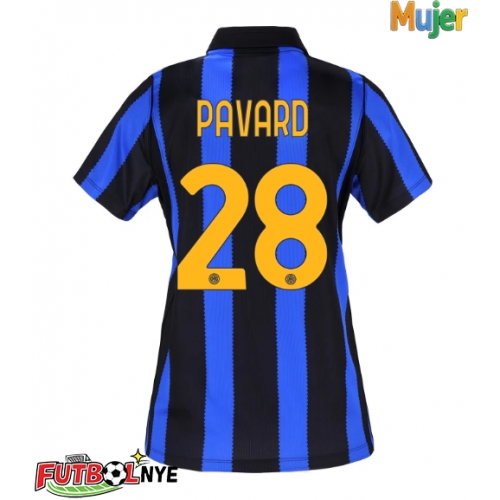 Camiseta Inter Milan Benjamin Pavard #28 Primera Equipación para mujer 2026-27 manga corta